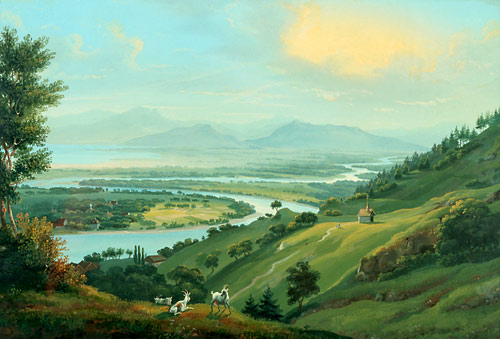 Johann Ludwig Bleuler - Der Lauf des Rheins durch den unteren Teil des Rheintales