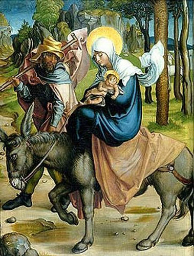 Albrecht Dürer - Die Flucht nach Ägypten. Aus dem Altar Die sieben Schmerzen Mariae