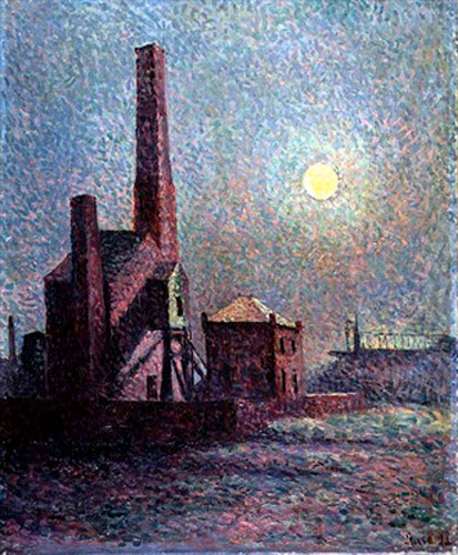 Maximilien Luce - Fabrik im Mondlicht