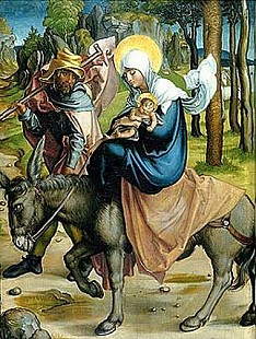 Albrecht Dürer - Die Flucht nach Ägypten. Aus dem Altar Die sieben Schmerzen Mariae