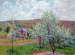 Alfred Sisley - Blühende Apfelbäume