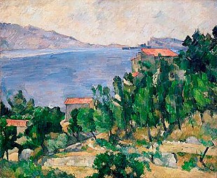 Paul Cézanne - Ansicht des Massif de Marseilleveyre und der Le-Maire-Insel