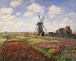 Claude Monet - Tulpenfeld mit der Rijnsburg Windmühle