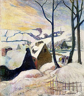 Paul Gauguin - Bretonisches Dorf unter Schnee