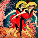 Zwei rote Tänzerinnen