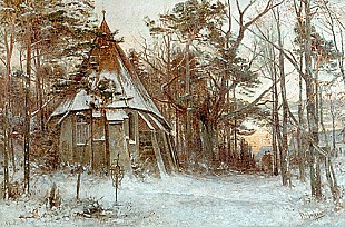 Paul Koken - Kirche in Winterlandschaft 