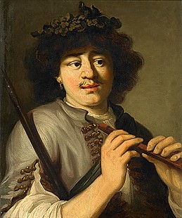 Govert Flinck - Brustbildnis eines Flöte spielenden Hirten