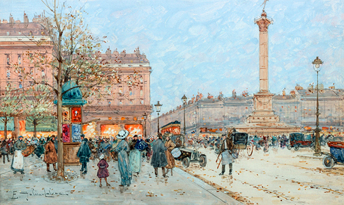 Eugen Galien-Laloue - Paris,Place de la Bastille 