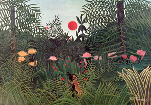 Henri Rousseau - Angriff eines Jaguars auf einen Afrikaner