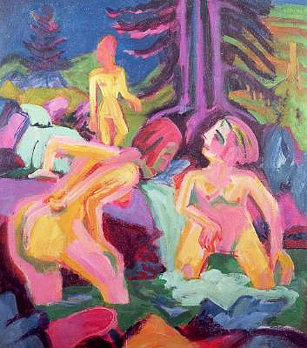 Ernst Ludwig Kirchner - Badende in einem Fluß