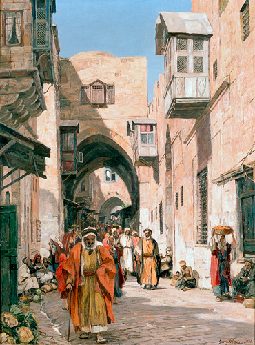 Georg Macco - Belebte Straße in einer orientalischen Stadt