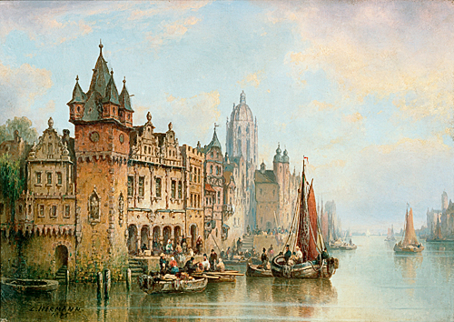 Ludwig Hermann - Blick auf das mittelalterliche Frankfurt a. Main