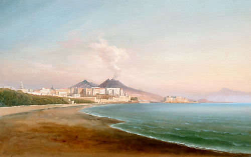 Gustav von Haugk - Blick auf die Bucht von Neapel und den Vesuv