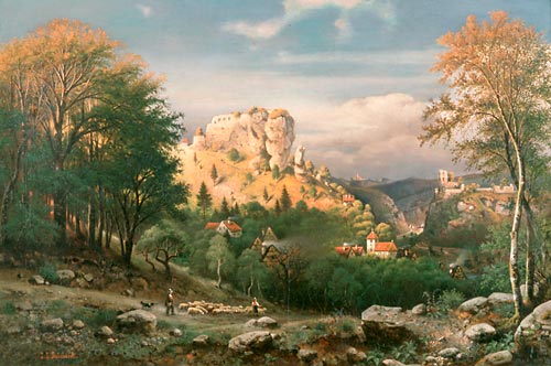 Johann Jakob Reinhardt - Blick auf Streitberg in Franken