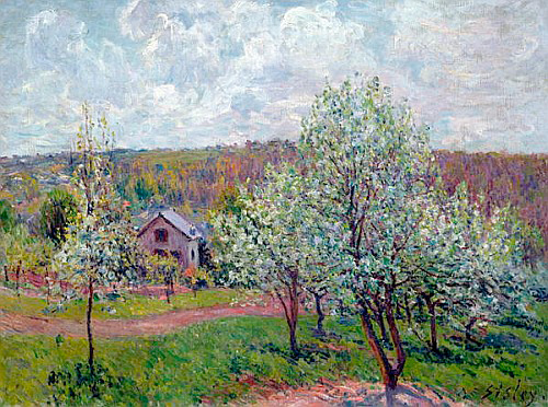 Alfred Sisley - Blühende Apfelbäume
