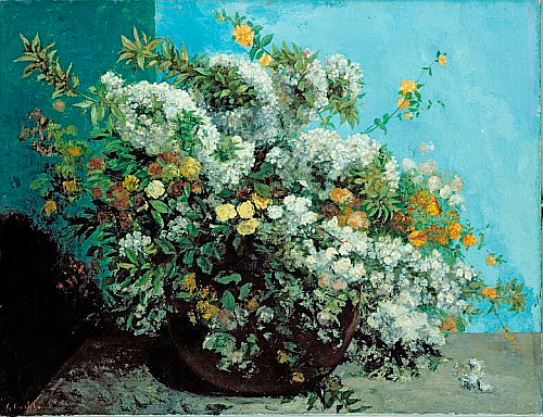 Gustave Courbet - Blühende Zweige und Blumen