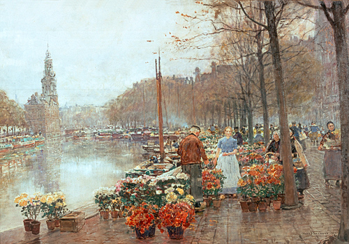 Hans Herrmann - Blumenmarkt am Singel in Amsterdam