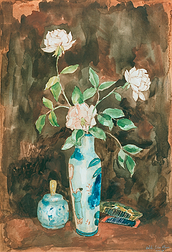 Emil Orlik - Blumenstilleben mit chinesischer Vase