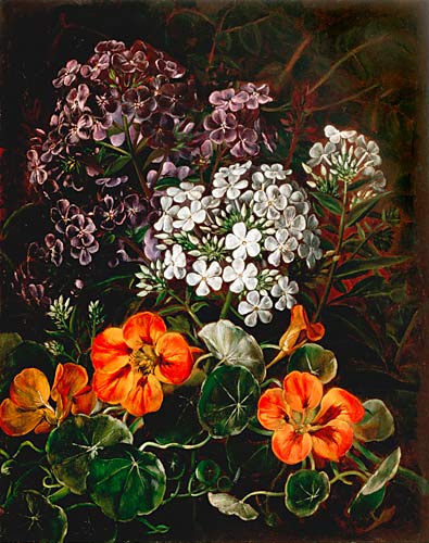 Johan Laurentz Jensen - Blumenstück mit Kresse und Phlox