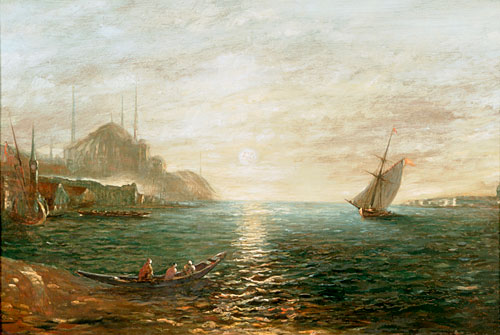 Felix Ziem - Boote auf dem Bosporus vor Constantinopel