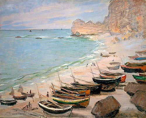 Claude Monet - Boote auf dem Strand von Etretat