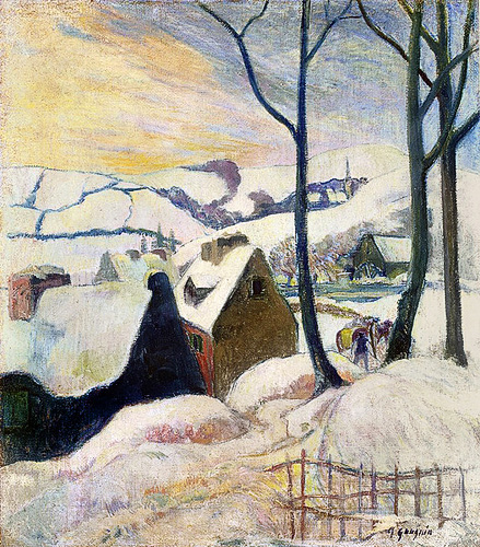 Paul Gauguin - Bretonisches Dorf unter Schnee