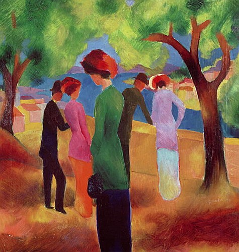 August Macke - Dame in grüner Jacke