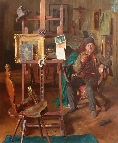 Rene Reinicke - Das alte Modell im Atelier des Malers