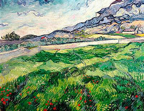 Vincent van Gogh - Das grüne Weizenfeld hinter dem Krankenhaus