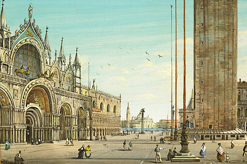  Italienischer Vedutenmaler - Das Portal des Markusdoms in Venedig