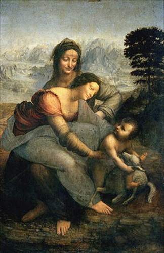 Leonardo da Vinci - Die heilige Jungfrau und Kind mit der heiligen Anna 