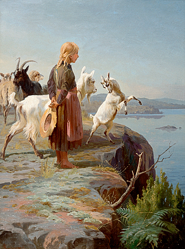 Adolf Mackeprang - Die junge Ziegenhüterin 