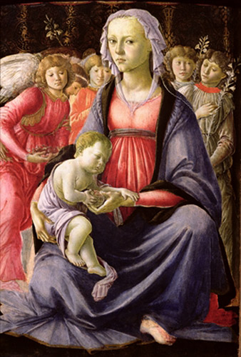Sandro Botticelli - Die Jungfrau mit Kind umgeben von fünf Engeln