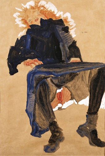 Egon Schiele - Entblößtes Mädchen