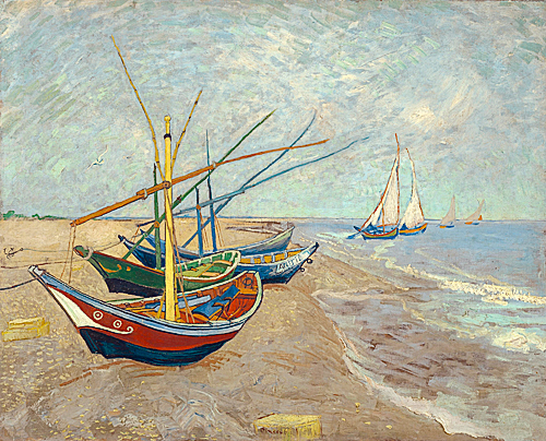 Vincent van Gogh - Fischerboote am Strand von Saintes-Maries-de-la-Mer 