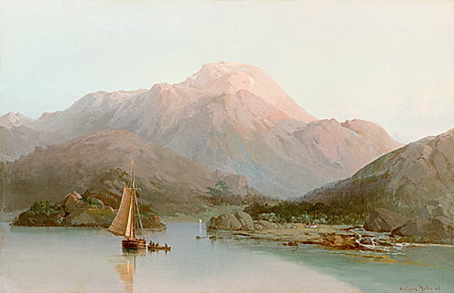 Wilhelm Melby - Fjordlandschaft mit Segelboot