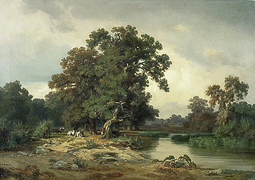 Max Schmidt - Flusslandschaft mit Kühen