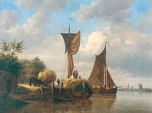 Jan Jacob Conrad Spohler - Flussmündung mit Segelschiffen 