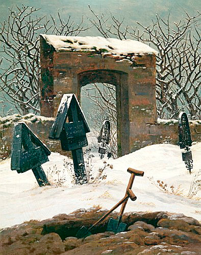 Caspar David Friedrich - Gräber im Schnee