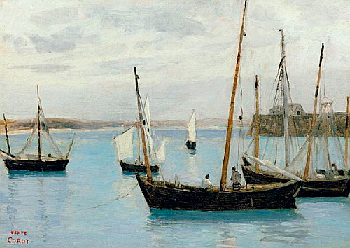 Jean Baptiste Camille Corot - Granville, Fischerboote