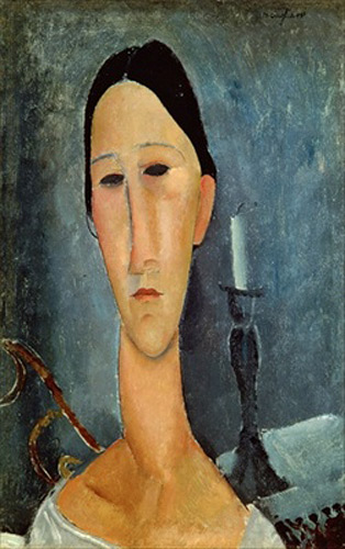 Amadeo Modigliani - Hanka Zborowska mit einem Kerzenleuchter 