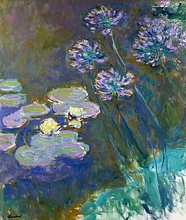 Claude Monet - Gelbe Seerosen und Agapanthes