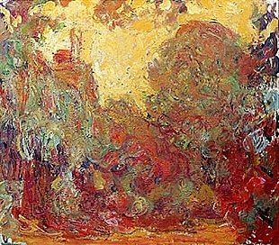 Claude Monet - Das Haus in Giverny, Komposition in rot
