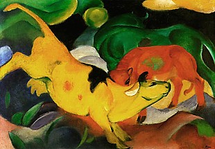 Franz Marc - Kühe gelb-rot-grün