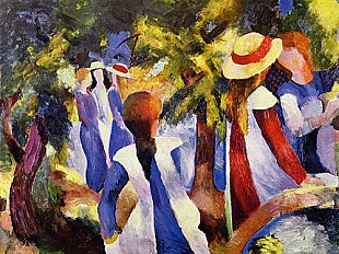 August Macke - Mädchen unter Bäumen