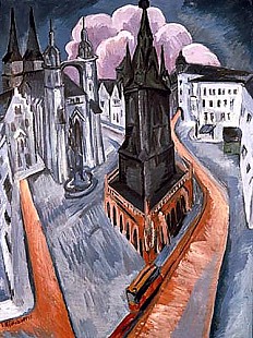 Ernst Ludwig Kirchner - Der rote Turm in Halle