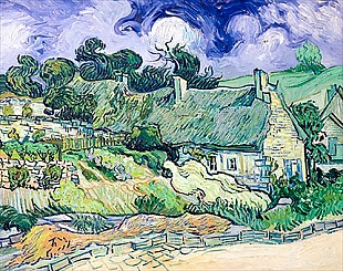 Vincent van Gogh - Strohdachhäuser in Cordeville bei Auvers-sur-Oise