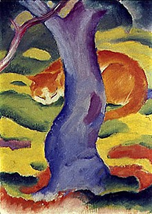 Franz Marc - Katze hinter einem Baum