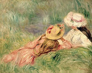 Pierre-Auguste Renoir - Mädchen am Flußufer