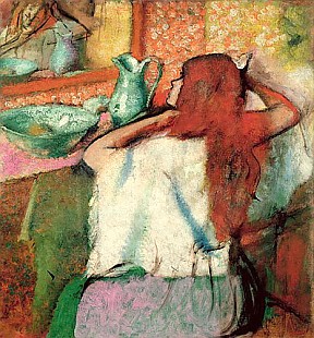 Edgar Degas - Frau kämmt sich die Haare